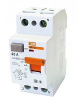 Выключатель дифференциальный (УЗО) ВД1-63 2п 40А 300мА тип AC | код. SQ0203-0012 | TDM